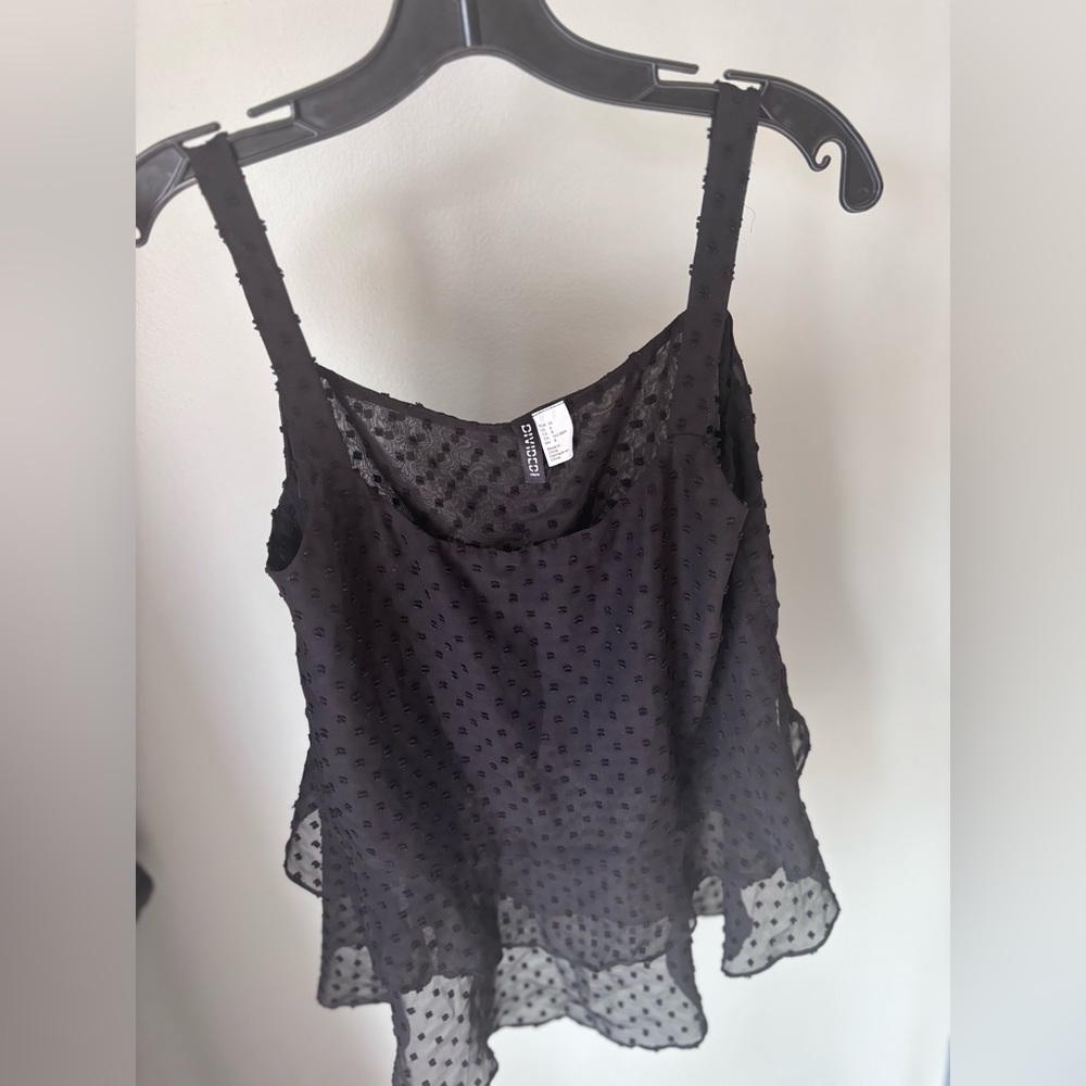Black Polka Dot Tank Top Size 8